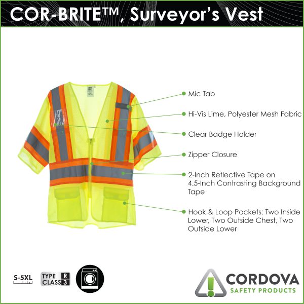 Safety Vest, COR-BRITE®, Type R, Class 3: #V3201 - Image 2