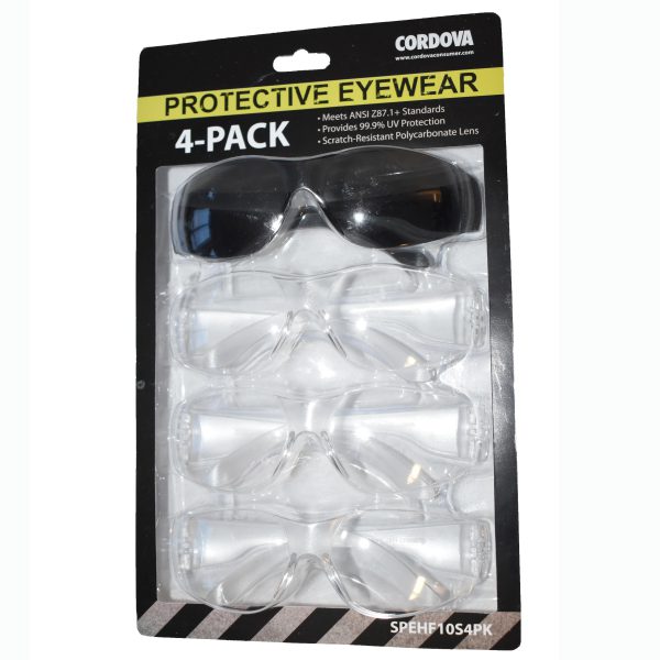 Bulldog™, Safety Glasses, 4-Pack: #SPEHF10S4PK