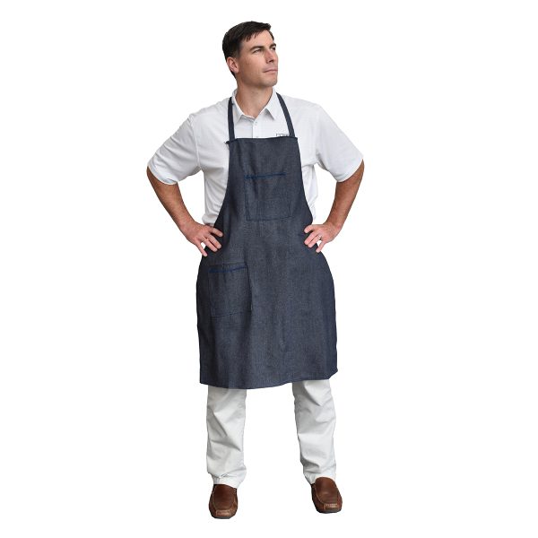 Apron, Denim, Sewn Ties, Two Pockets: #DA2T